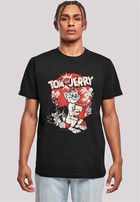 F4nt4stic Tom Und Jerry Rocket Prank T Shirt Imprimé Blacknoir