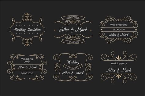 Elegantes Monogramas Para Bodas Vector Gratis