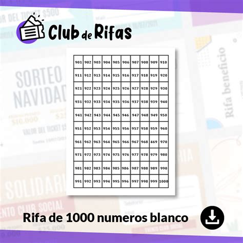 Rifa N Meros Blanco Clubderifas