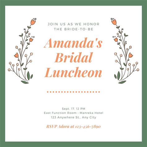 Free Custom Printable Luncheon Invitation Templates Canva