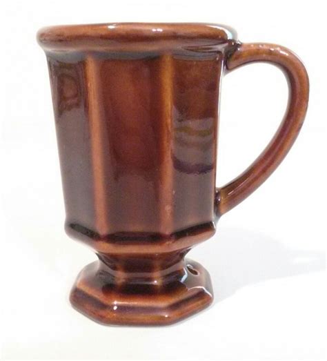 Chefsware Usa Brown Octagon Footed Coffee Cupmug Restaurant Ware 6oz