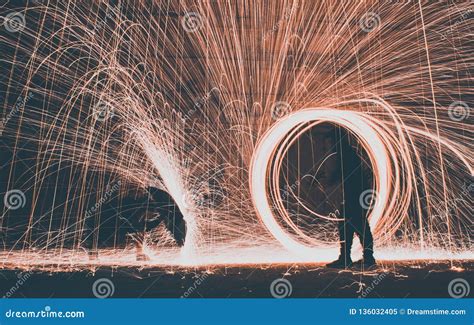 Steel Wool Long Exposure Photography Stock Image Image Of Umbrella