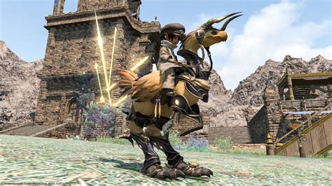 Warrior Of Light Extreme Chocobo Armor With Glowing Weapons True