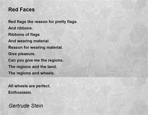 Red Faces Red Faces Poem By Gertrude Stein