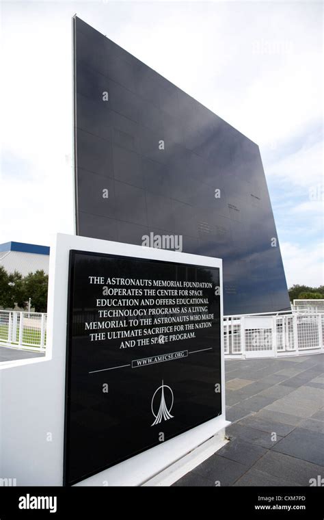 The Space Mirror Memorial At The Kennedy Space Center Florida Usa Stock