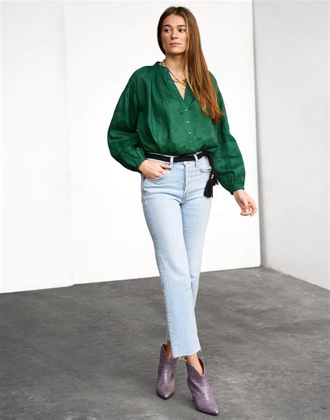 Vanessa Bruno Nipoa Blouse Vert Fonce De Nieuwste Style Secrets