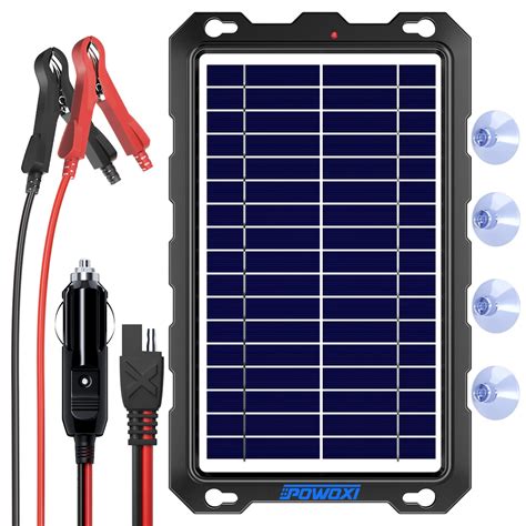 Upgraded 7.5W-Solar-Battery-Trickle-Charger-Maintainer-12V Portable Waterproof Solar Panel ...