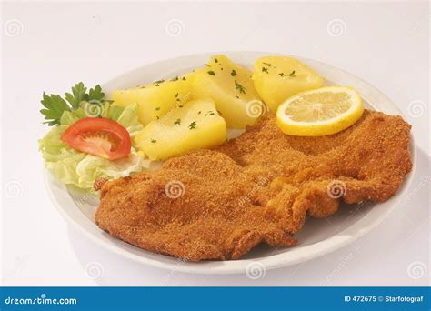 Roast With Sidedishes - Wiener Schnitzel Mit Beilagen Royalty Free ...