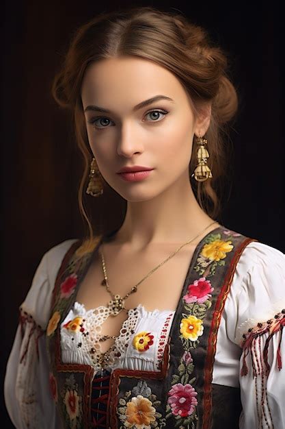 Premium AI Image | Portrait of a beautiful young woman in traditional ...