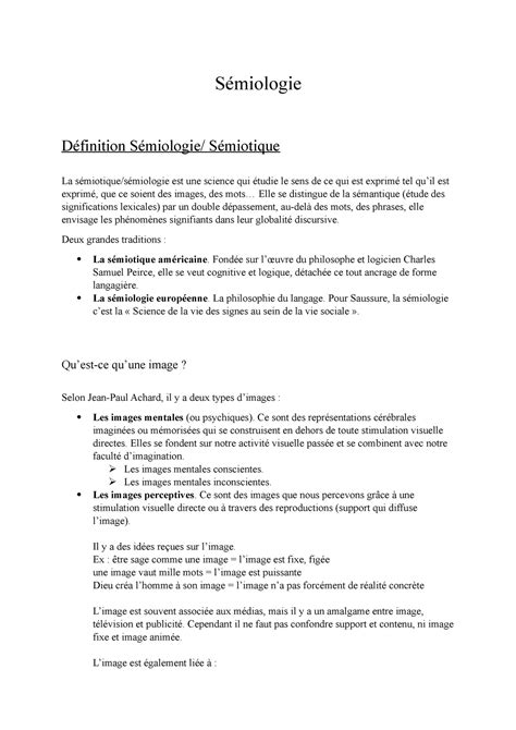 Semiologie Notes de cours Tous les cours du semestre Sémiologie