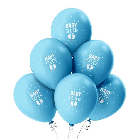 Luftballons Baby Gl Ck Hellblau