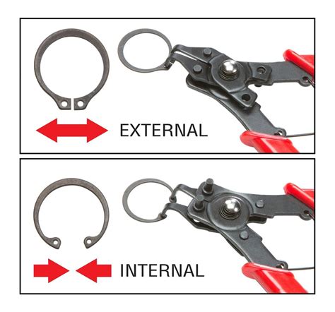 Internal External Circlip Circlip Pliers 8-in-1 Universal Snap Ring ...