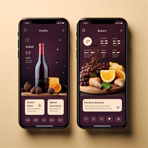 Premium Ai Image Mobile App Layout Design Of Wine And Cheese Delivery