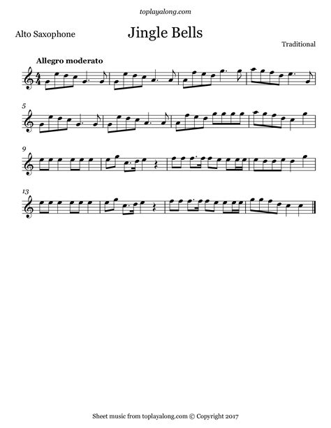 15 Jingle Bell Rock Alto Sax Sheet Music  Bell Sheet Music Free