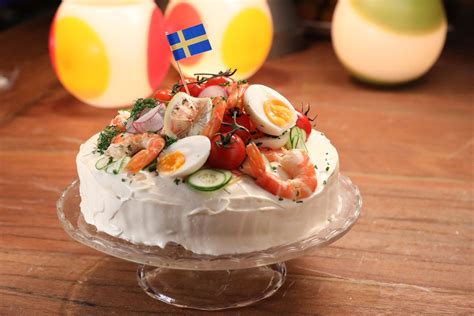 Swedish Sandwich Cake Smörgåstårta A Staple At Swedish Celebrations