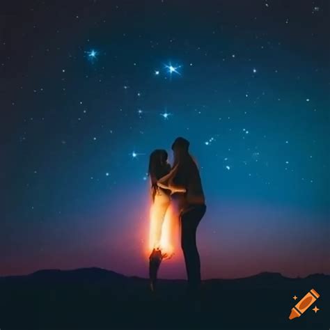 Couple Embracing Under A Starry Sky On Craiyon