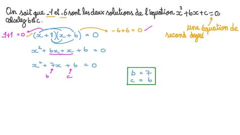 Vidéo question La relation entre le coefficient dune équation du