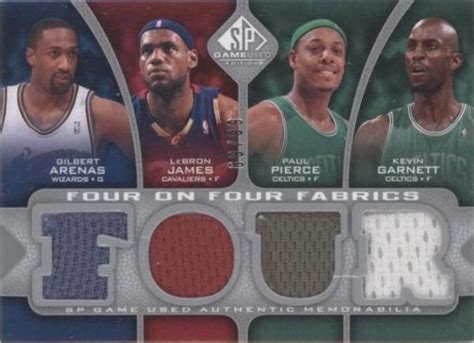 2009 10 SP Game Used Four On Four Fabrics LeBron James Kobe Bryant