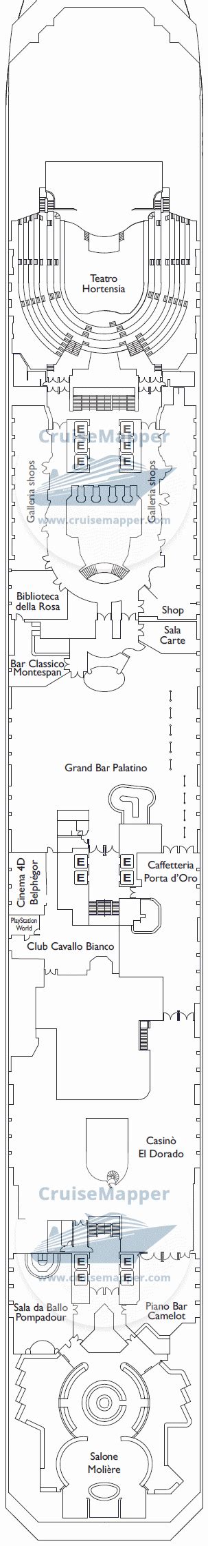 Costa Favolosa Deck 5 Plan CruiseMapper