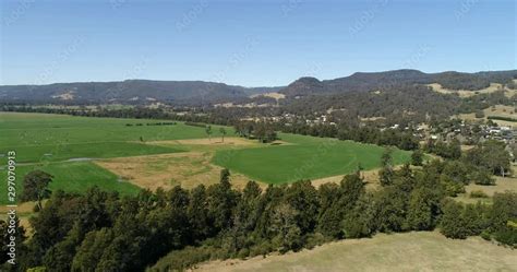 Green Pastures And Cultivated Cattle Farms In Kangaroo Valley Along