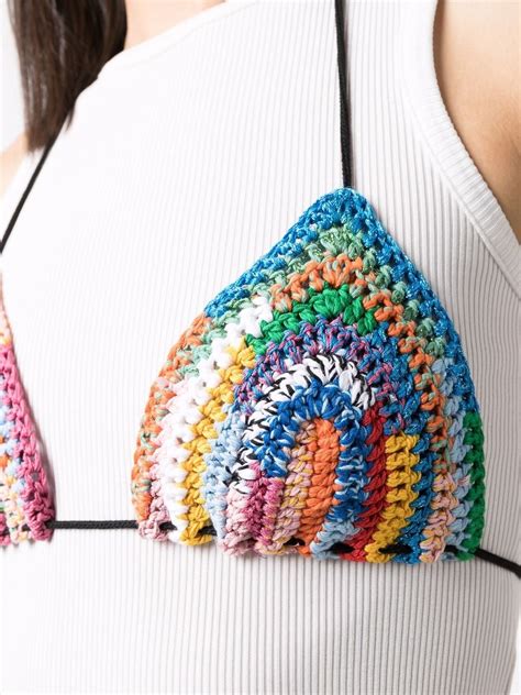 Miu Miu Crochet Knit Triangle Top Farfetch