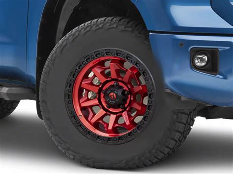 Fuel Wheels Tundra Covert Candy Red With Black Bead Ring 5 Lug Wheel 18x9 20mm Offset