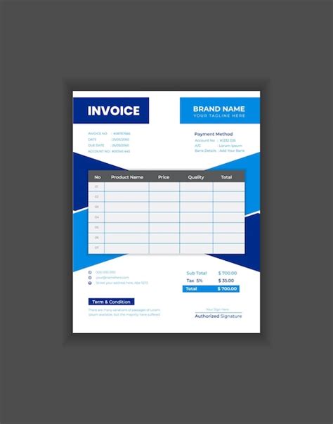 Premium Vector Invoice Design Template For Your Business