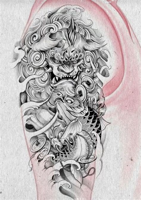 Pin by Benjamin Hwang on Tattoo | Foo dog tattoo design, Japanese ...