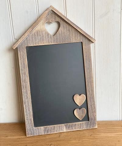 A Beautiful Rustic Style Wooden Memo Blackboard With Heart Shaped