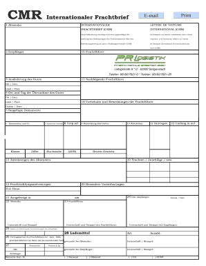 Ausf Llbar Online Prlogistik Cmr Internationaler Frachtbrief Pr