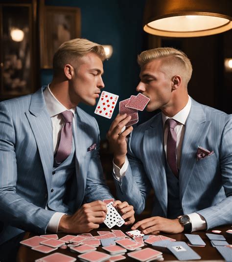 Lexica Two Naive Blonde Muscular Businessmen In Pale Blue Pinstripe