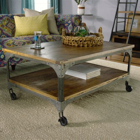 20++ Metal Coffee Table With Wheels - HOMYHOMEE