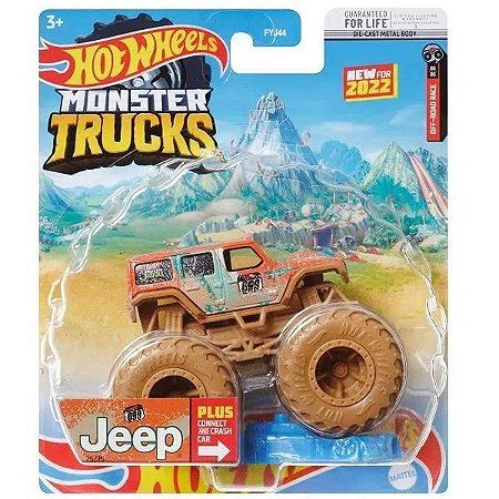 Hot Wheels Monster Trucks Jeep Fyj Mattel Real Brinquedos