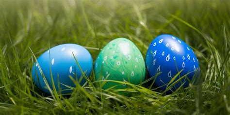 premium ai image  easter eggs   grass   word easter