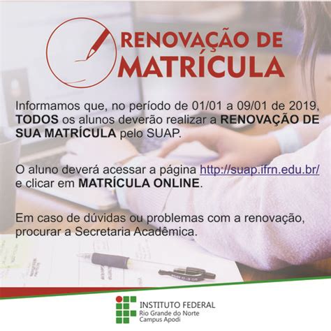 Renova O De Matr Cula Ifrn Instituto Federal Do Rio Grande Do Norte