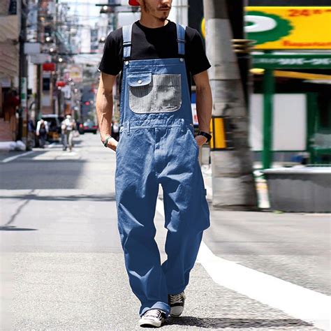 Wng Mens Denim Bib Overalls Mens Relaxed Fit Overalls Workwear With