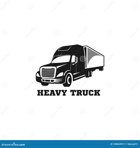 Silhouette Container Truck With Arrows And Stars For Transport Moving ...