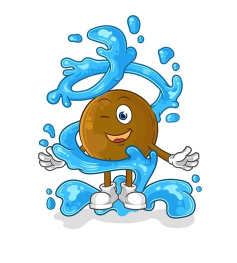 Premium Vector Avocado Stone Fresh With Water Mascot Cartoon Vector