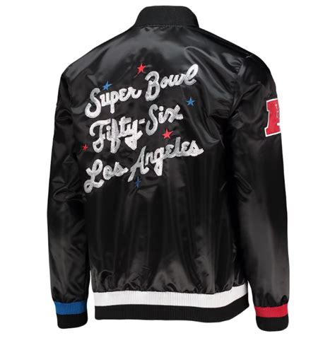 Starter Michael Strahan Super Bowl LVI Satin Varsity Jacket