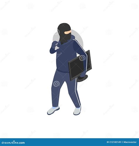 Thief With Loot Composition Cartoon Vector CartoonDealer 212182149