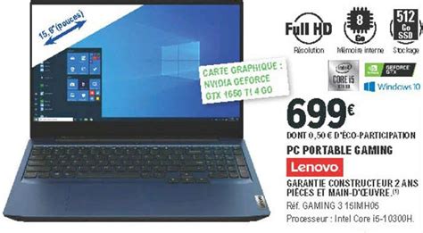 Promo Pc Portable Gaming Lenovo Chez E Leclerc ICatalogue Fr