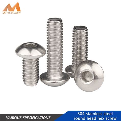 M M Stainless Steel Button Head Hex Hexagon Socket Screw Round