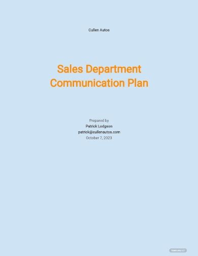 Free Sales Communication Plan Samples In Ms Word Google Docs