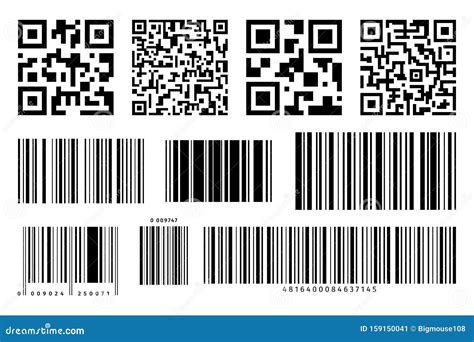 Bar And QR Codes Labels Set Vector Stock Vector Illustration Of