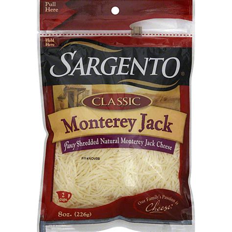 Sargento® Off the Block Fine Cut Shredded Monterey Jack Cheese 8 oz. Bag | Monterey Jack | Sun Fresh