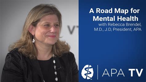 A Road Map For Mental Health With Rebecca Brendel President Apa Youtube