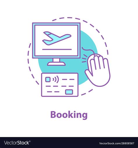 Flight Tickets Online Booking Concept Icon Vector Image