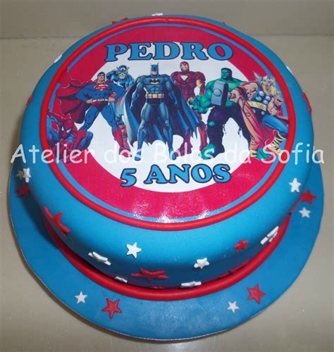 Atelier dos Bolos da Sofia Bolo de Aniversário Super Heróis