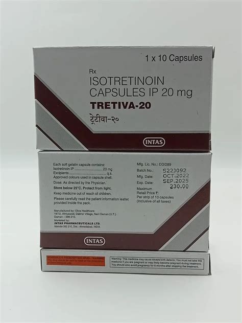 Finished Product Tretiva Mg Capsule Isotretinoin Packaging Type Box