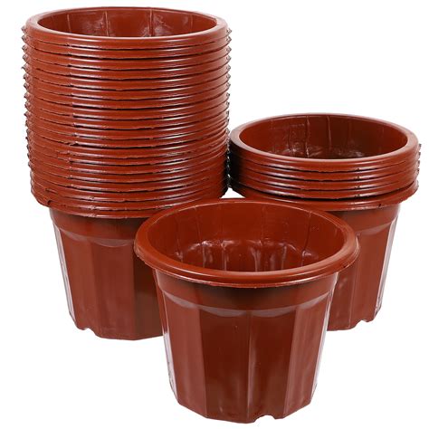 Zhuxiali 25pcs Nursery Pots With Drainage Holes Plastic Plant Pots For Outdoor Indoor Plants